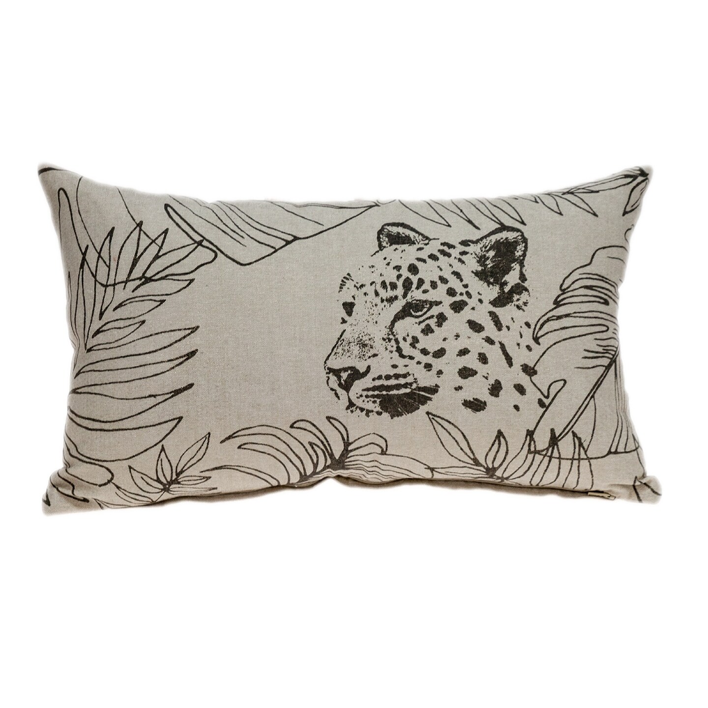 Nassau Collection 20&#x22; Beige and Brown Jaguar Rectangular Throw Pillow