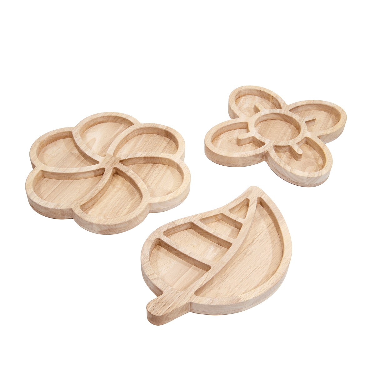 Kaplan Early Learning Company Loose Parts Organic Wooden Trays - Set of 3