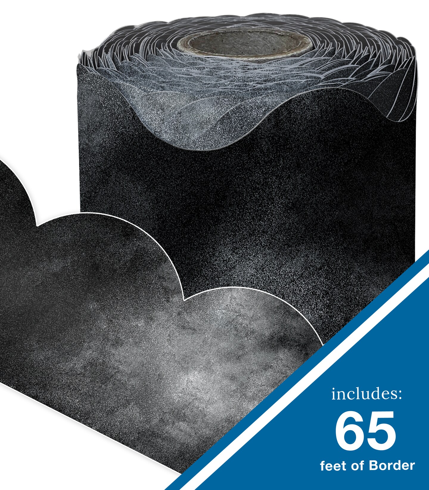 Carson Dellosa  Farmhouse 65 Ft Scalloped Chalkboard Black Bulletin Board Borders, Modern Farmhouse Classroom Borders for Bulletin Board, White Board, and Classroom D&#xE9;cor, Bulletin Board Trim