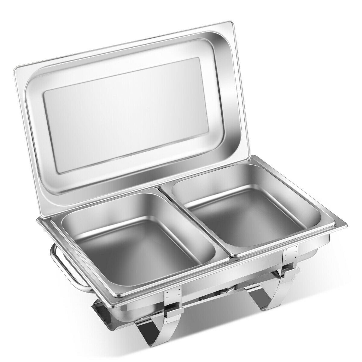 2 Packs Stainless Steel Full-Size Chafing Dish with Water Pan