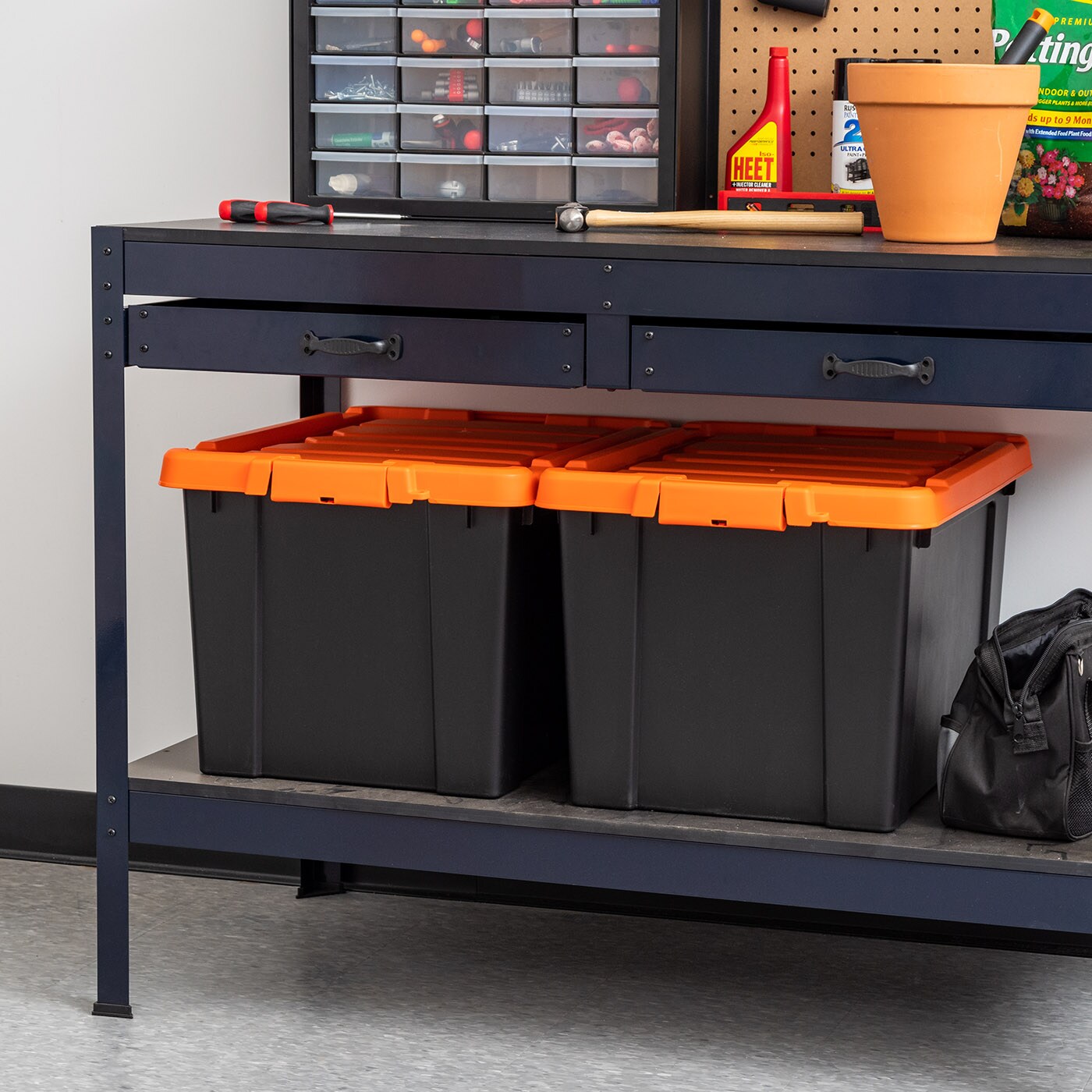 IRIS USA Lockable Heavy Duty Plastic Storage Bins Container with Lids and Secure Latching Buckles