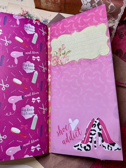 Hot Pink Ladies Junk Journal - creative way to combine