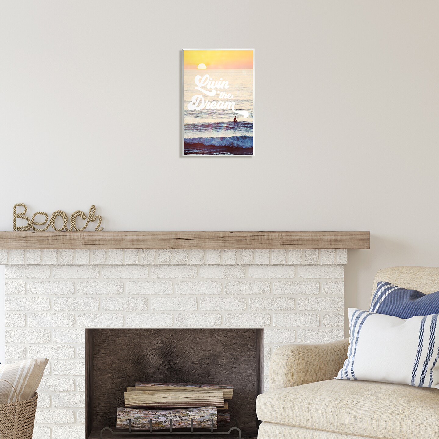 Stupell Industries Livin The Dream Phrase Wall Plaque Art