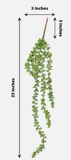 2 Green 23&#x22; Artificial Succulents Faux String Hanging Plants