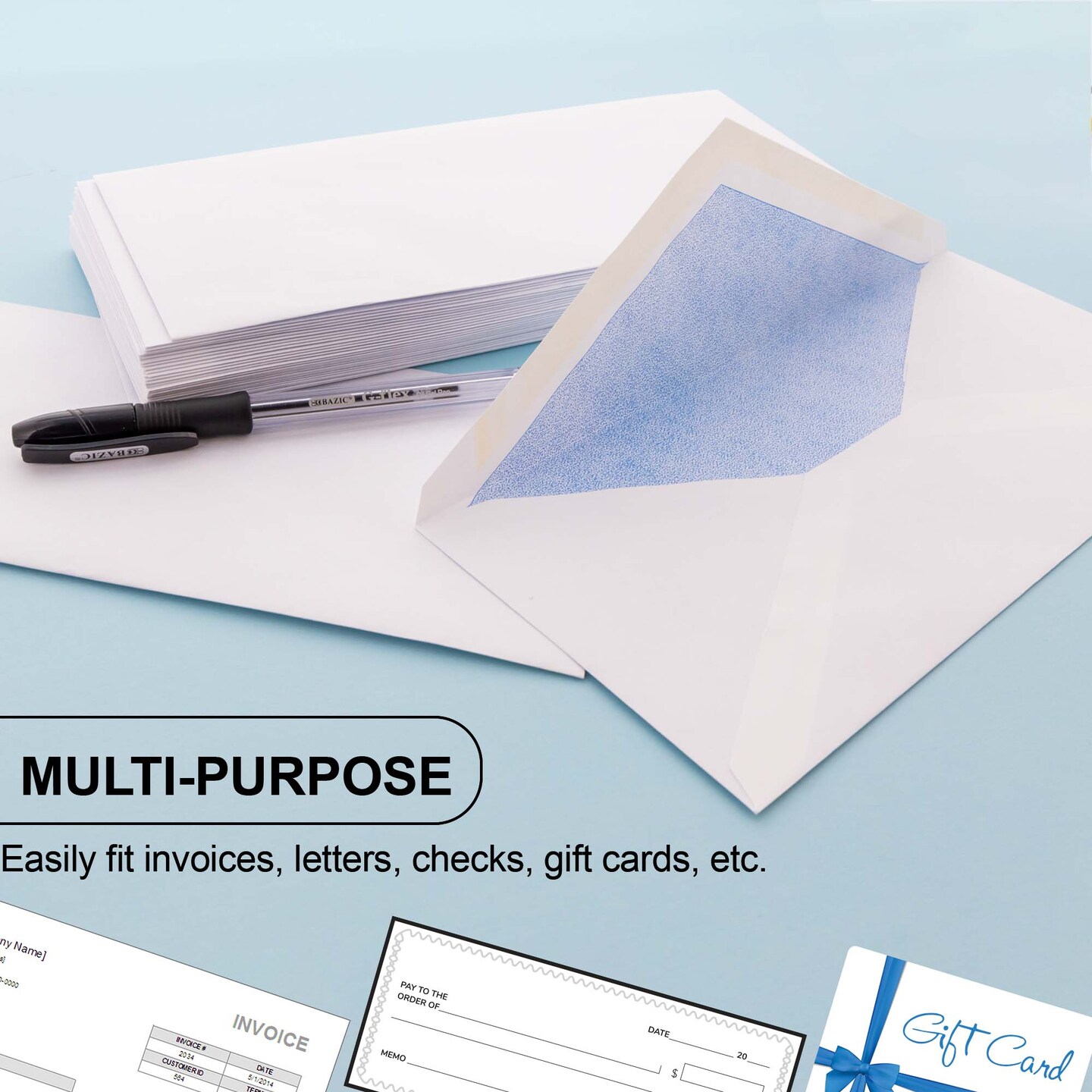BAZIC #10 Gummed Closure Security Envelope (40/Pack)