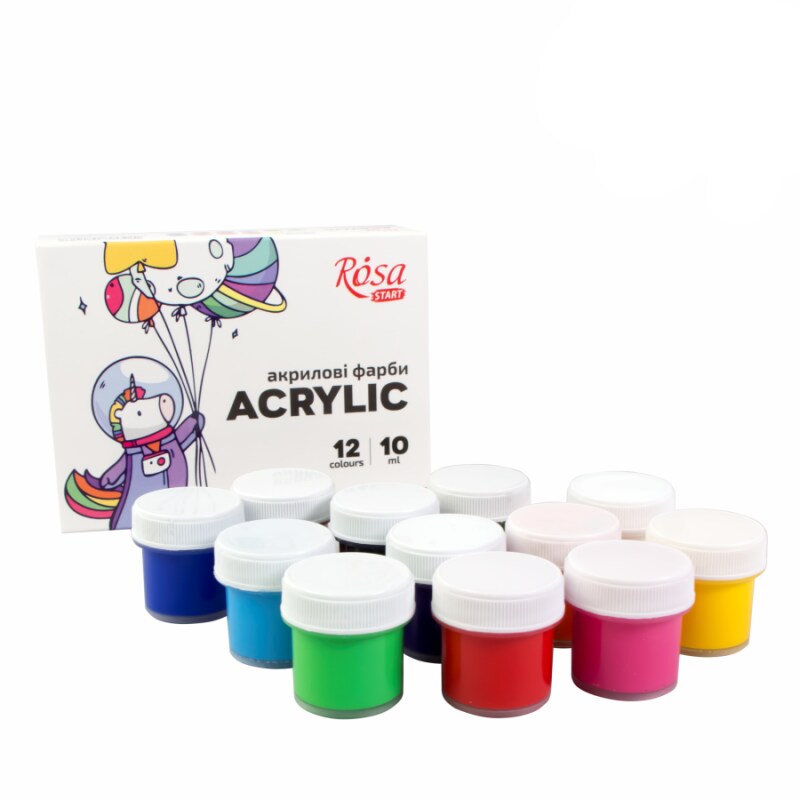 Rosa Start Space Unicorn Acrylic Paint Set 12 colors (0.34 oz each)