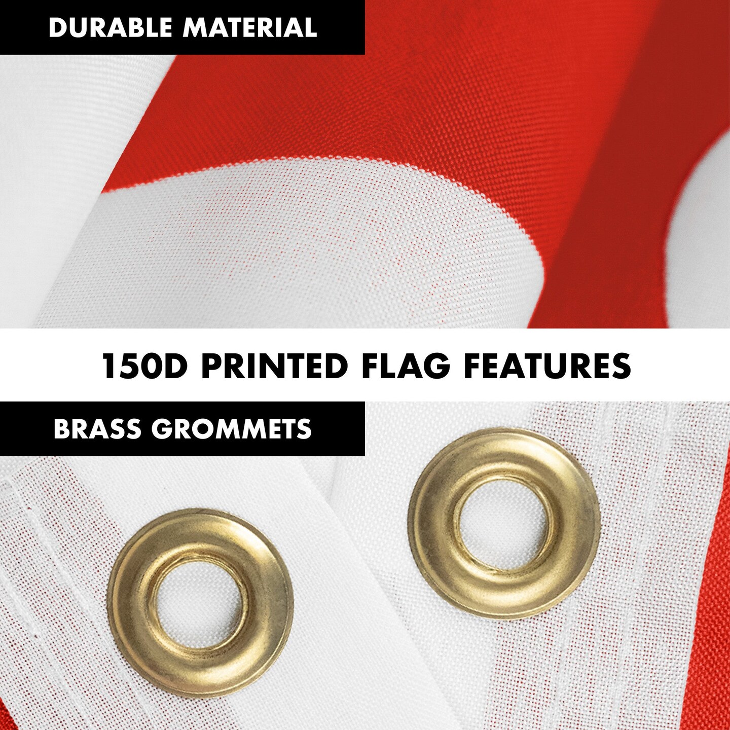 G128 Combo Pack: 5 Ft Tangle Free Aluminum Spinning Flagpole (White) &#x26; Canada Canadian Flag 2x3 Ft, LiteWeave Pro Series Printed 150D Polyester | Pole with Flag Included