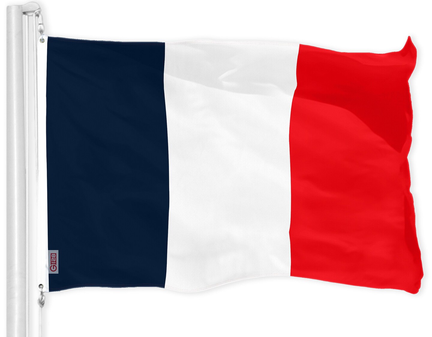 G128 Combo Pack: USA American Flag & Navy Blue NEW France French Flag | 3x5 feet | Printed 150D Indoor/Outdoor, Vibrant Colors, Brass Grommets, Quality Polyester