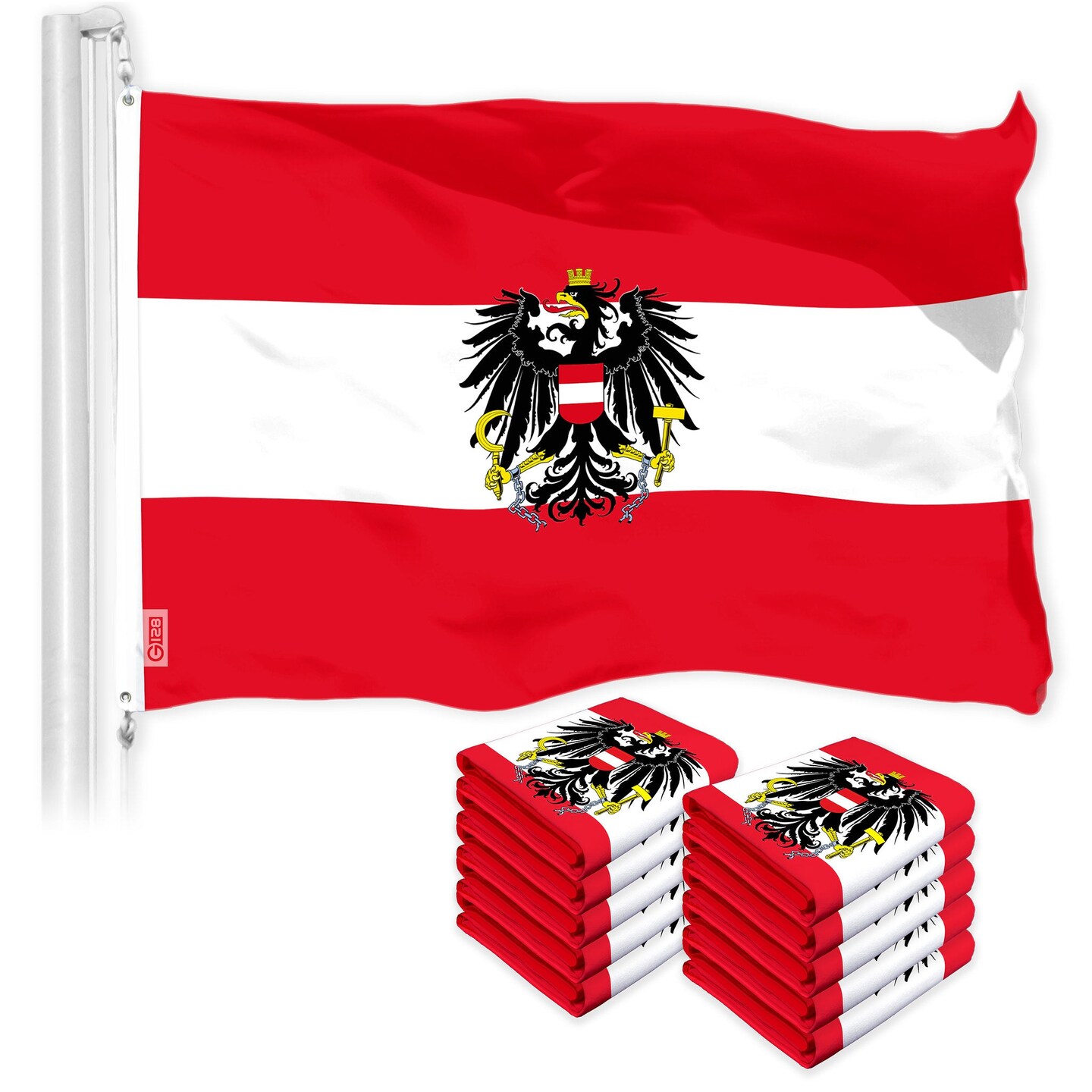 G128 10 Pack Austria Austrian Coat of Arms Flag 3x5 Ft LiteWeave