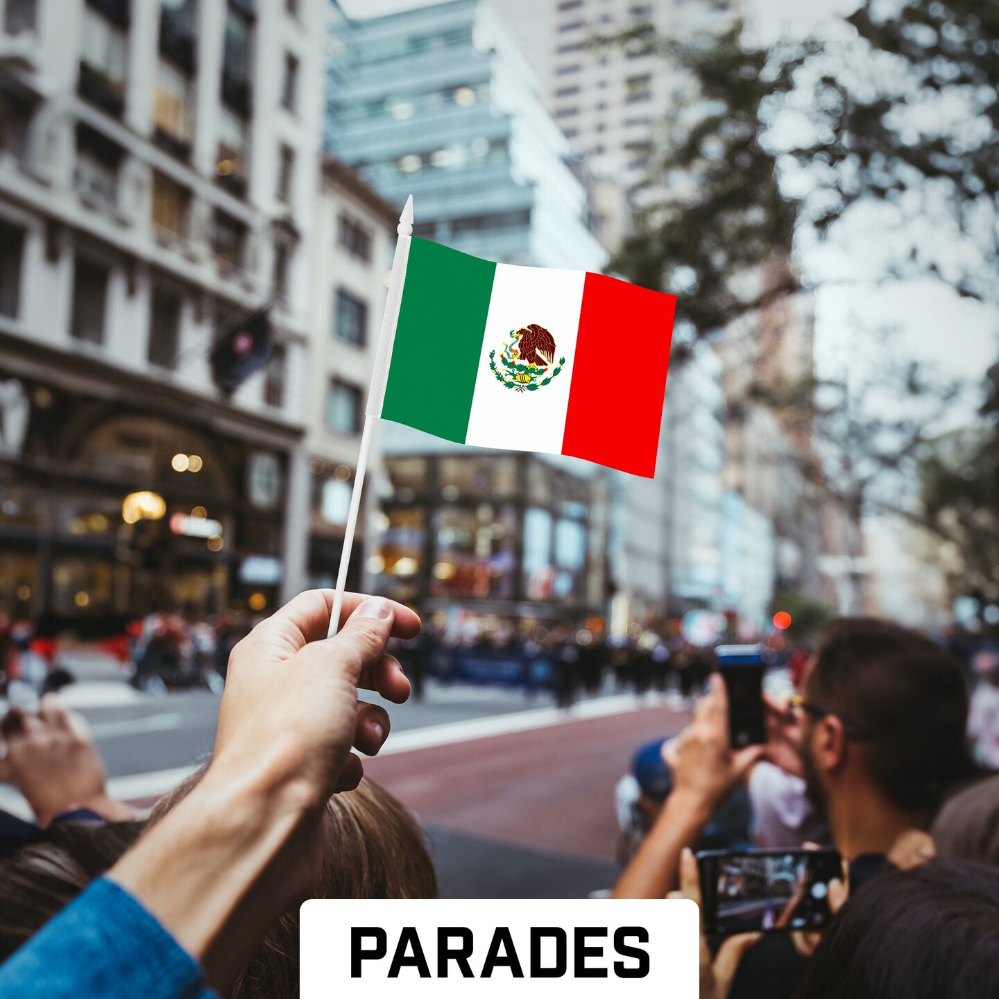 G128 30 Pack Handheld Mexico Mexican Stick Flags | 4x6 In | Printed 150D Polyester, Country Flag, Solid Plastic Stick, Spear White Tip