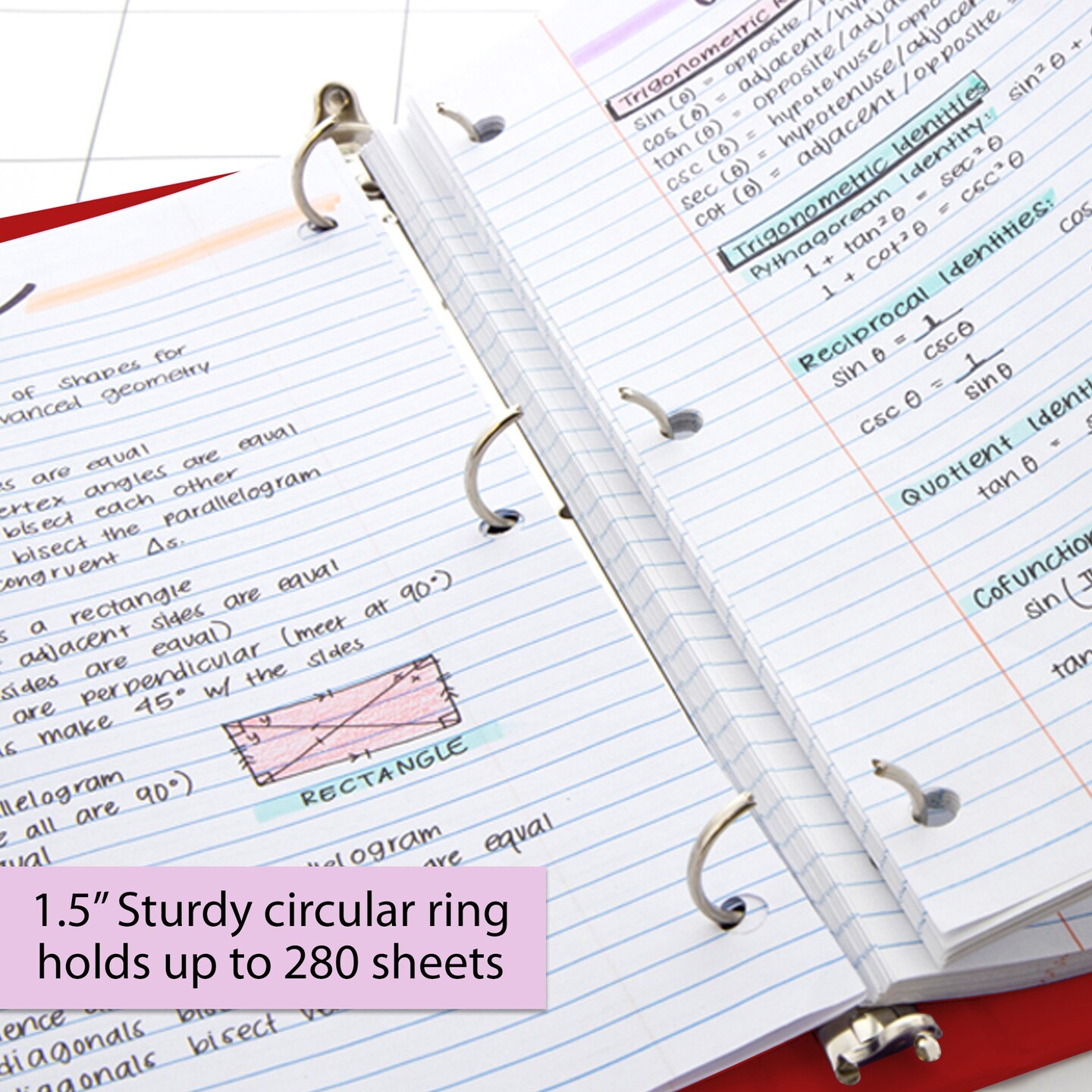 BAZIC 1.5&#x22; 3-Ring View Binder w/ 2-Pockets (11 Color Available)