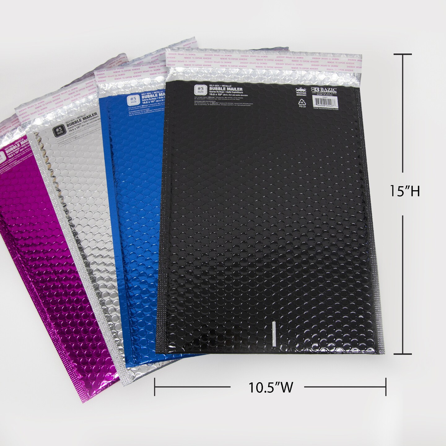 BAZIC Metallic Bubble Mailer (#5) 10.5&#x22; x 15&#x22;