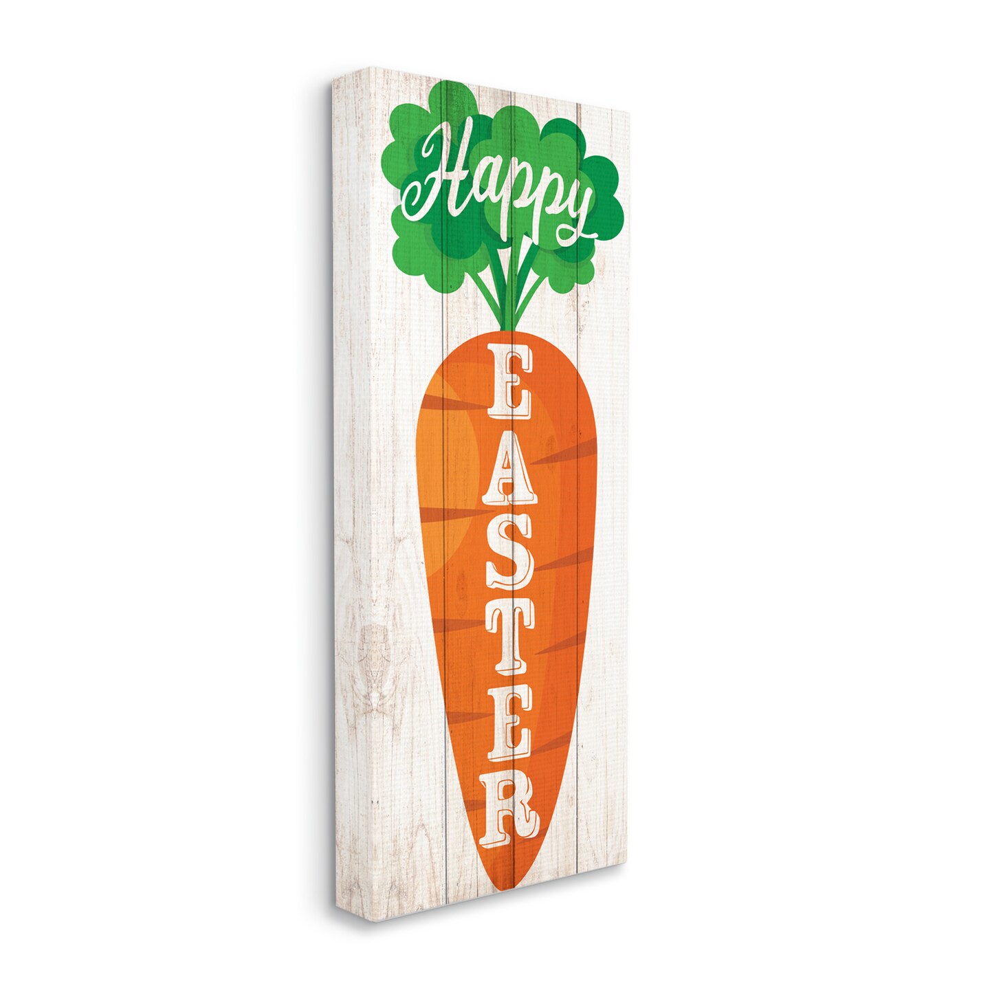 Stupell Industries Happy Easter Rustic Carrot Canvas Wall Art