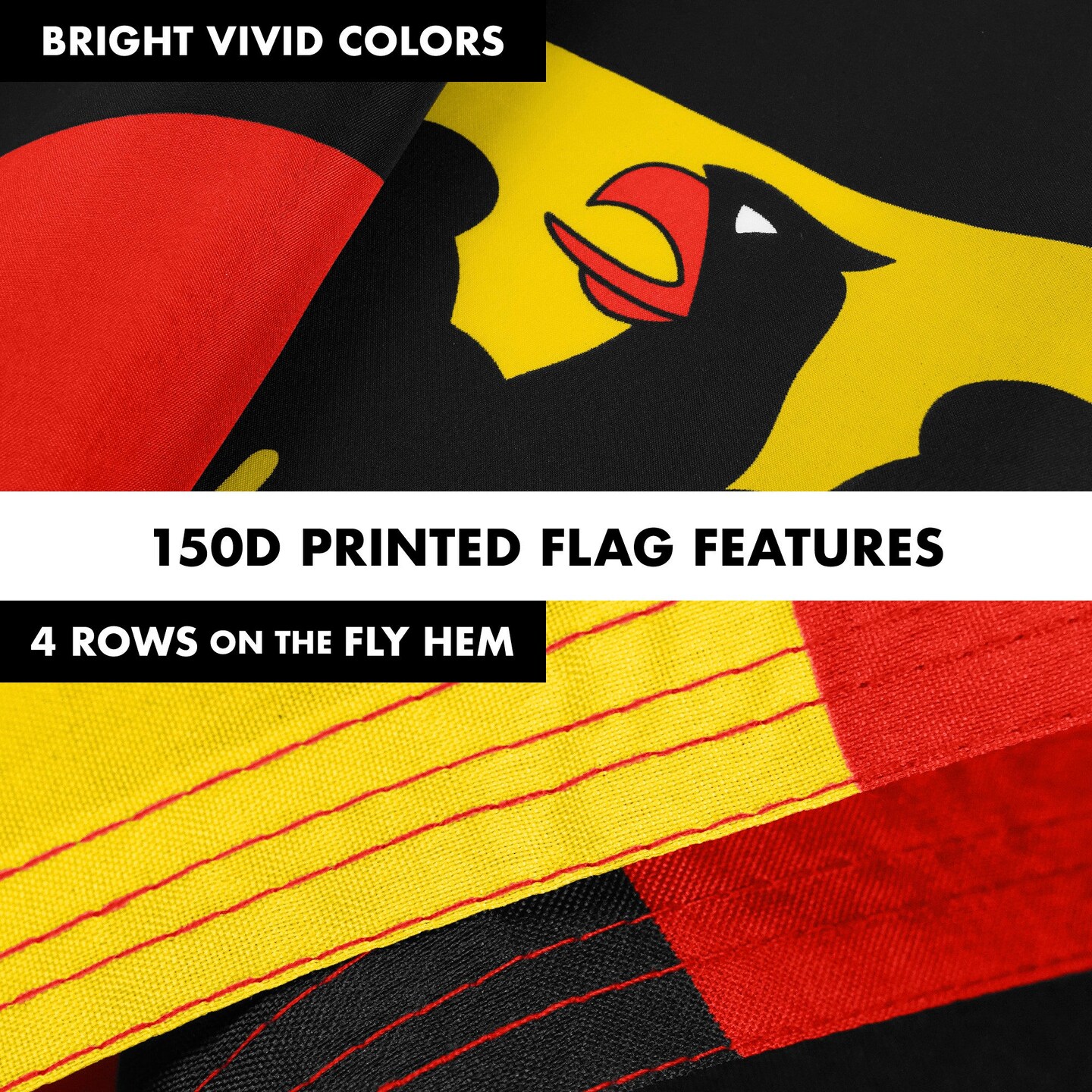 G128 Combo Pack: Flag Pole 6 FT Black Tangle Free &#x26; Germany German Ensign Flag 3x5 FT Printed 150D Polyester