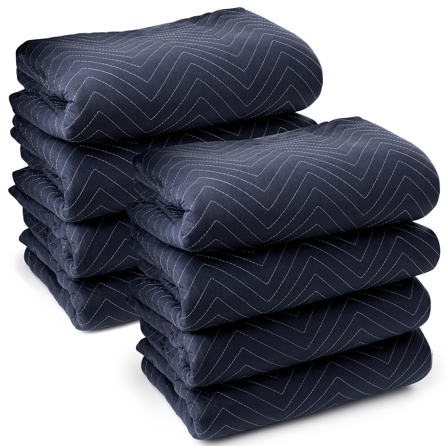 Sure-Max 8 Moving &#x26; Packing Blankets - Pro Economy - 80&#x22; x 72&#x22; (35 lb/dz weight) - Professional Quilted Shipping Furniture Pads Navy Blue and Black