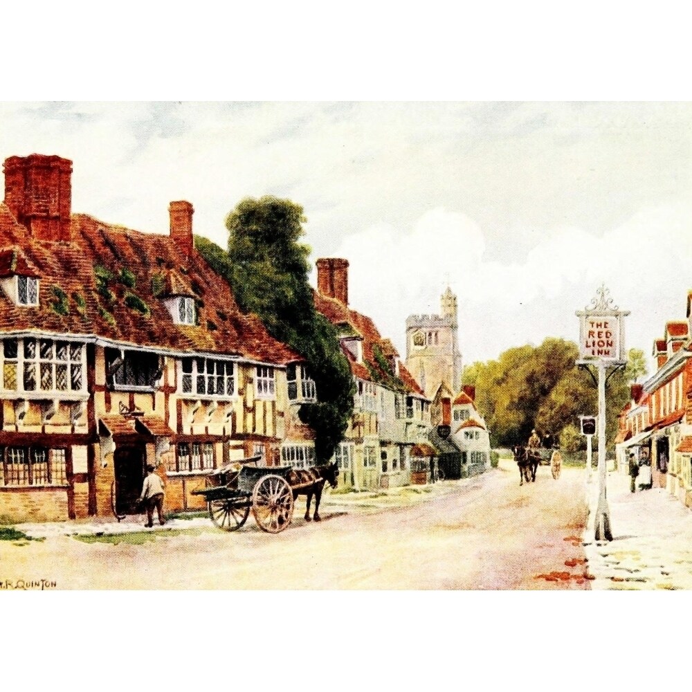 Cottages And Village Life Of Rural England 1912 Biddenden Poster Print By Alfred Quinton