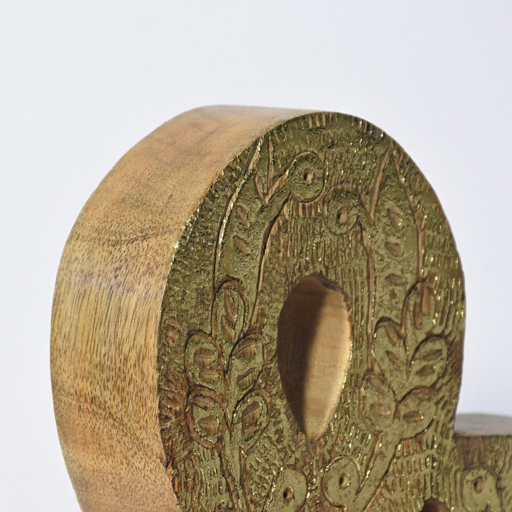 Handmade Eco-Friendly Gold Alphabet Letter Block Wall Mount Tabletop Decor