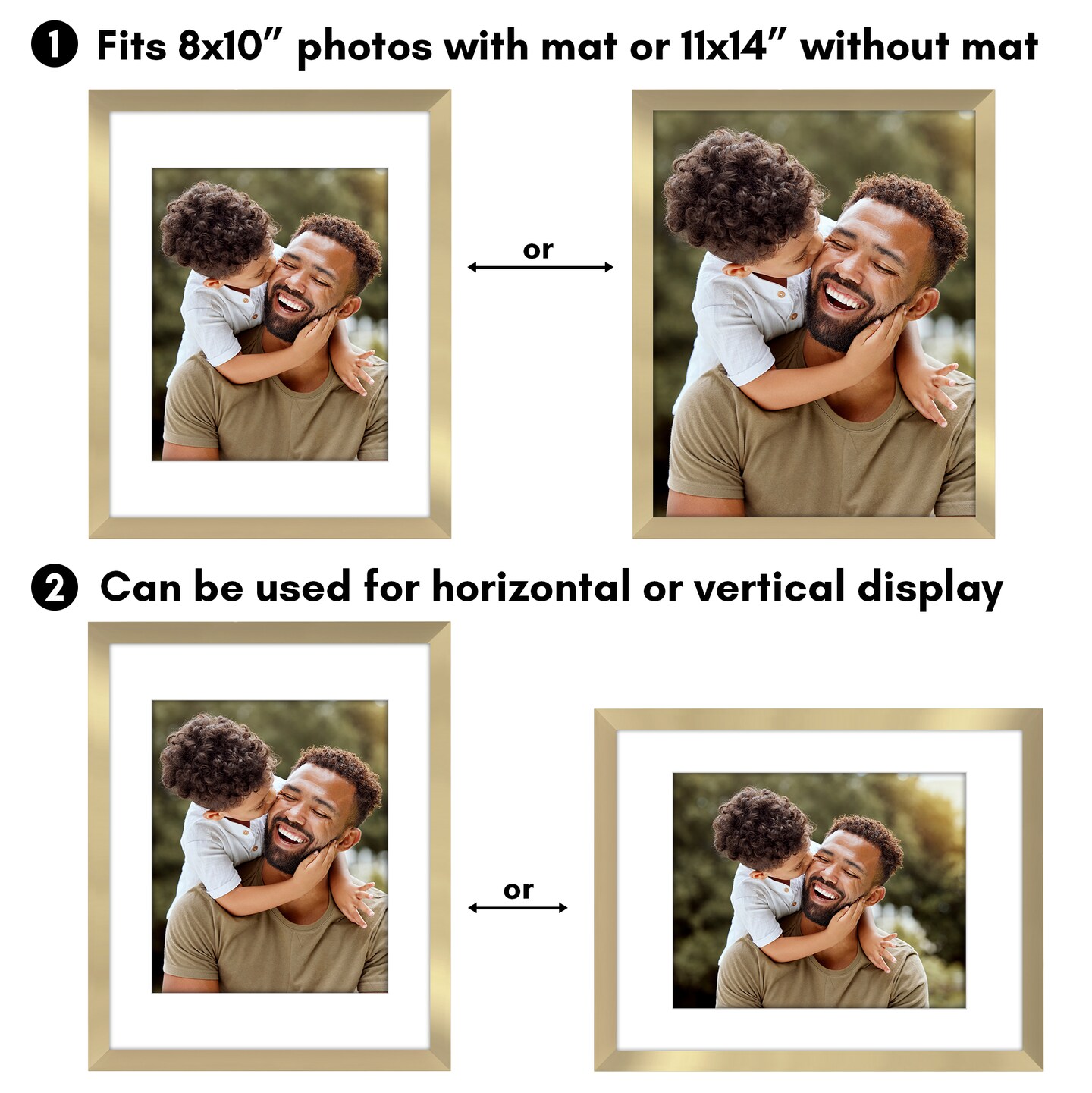 Americanflat Picture Frame Set with Mat - Set of 5 - Photo Frame Set of Five for Wall Display - Plexiglass Cover - Hanging Hardware