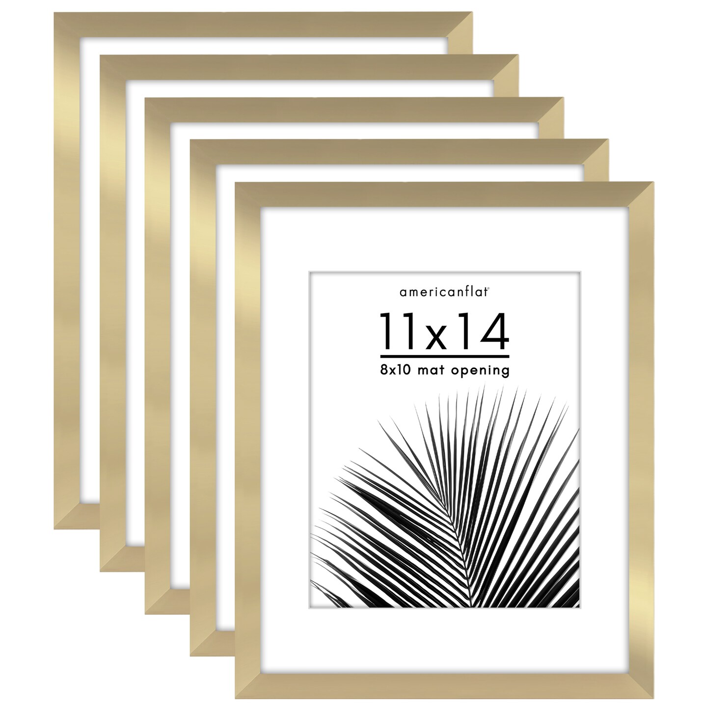 Americanflat Picture Frame Set with Mat - Set of 5 - Photo Frame Set of Five for Wall Display - Plexiglass Cover - Hanging Hardware