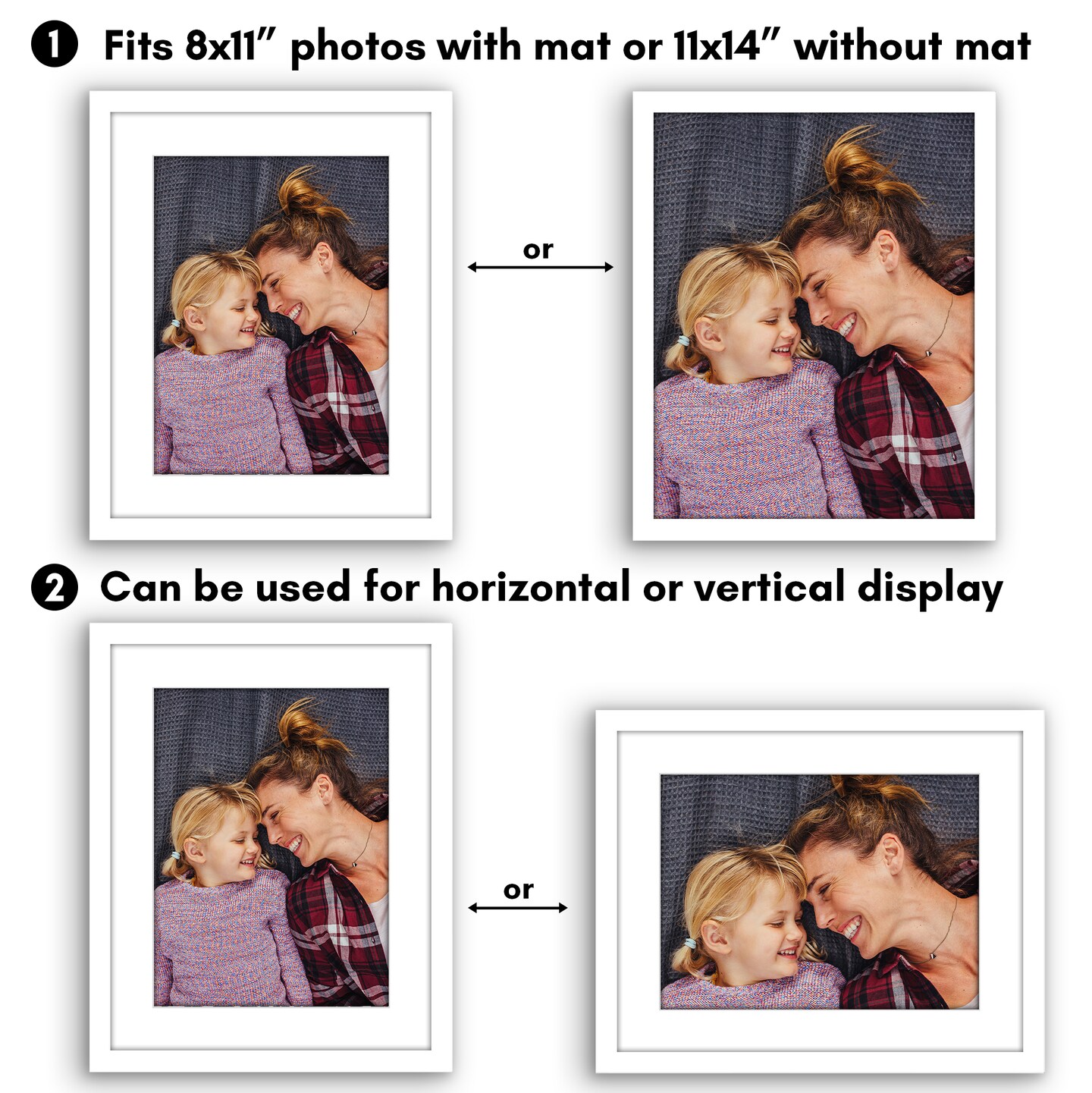 Americanflat 2 Pack of Picture Frames with Mat - Plexiglass Cover