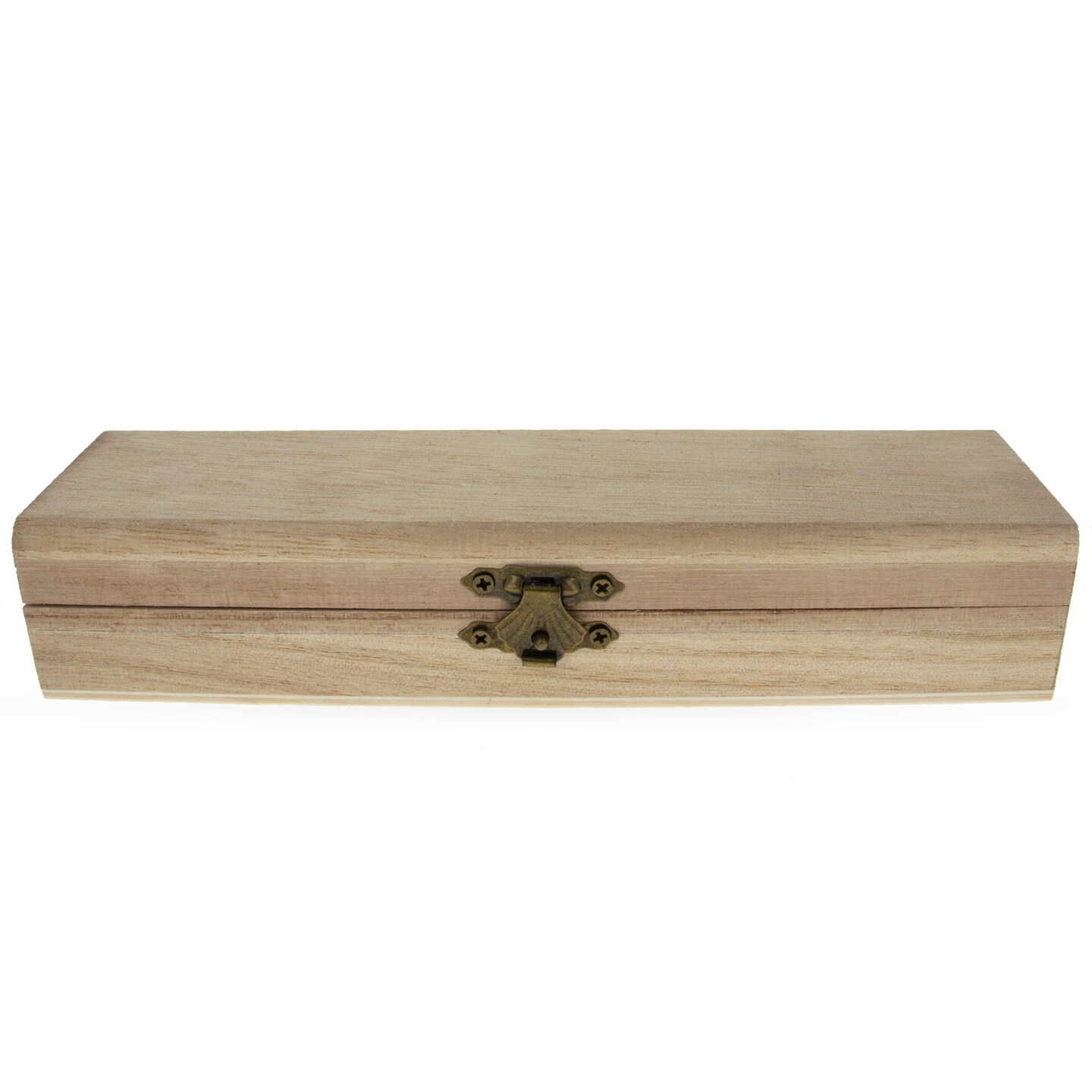 Unfinished Wooden Jewelry or Storage Trinket Gift Box Chest with Clasp ...