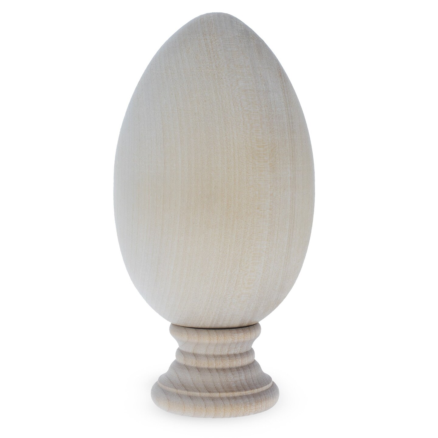 Unfinished Blank Goose Wooden Egg with Detachable Stand 4.25 Inches