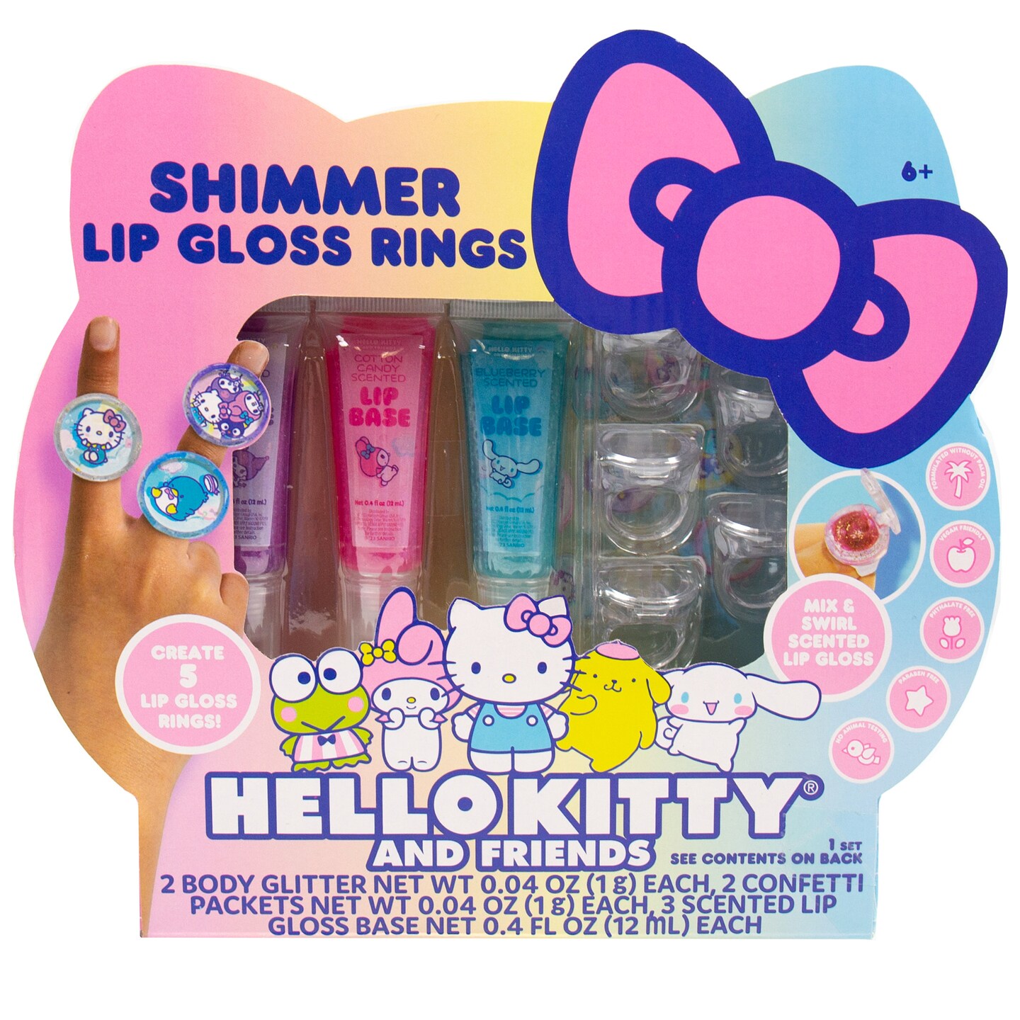 Hello Kitty and Friends Shimmer Lip Gloss Rings