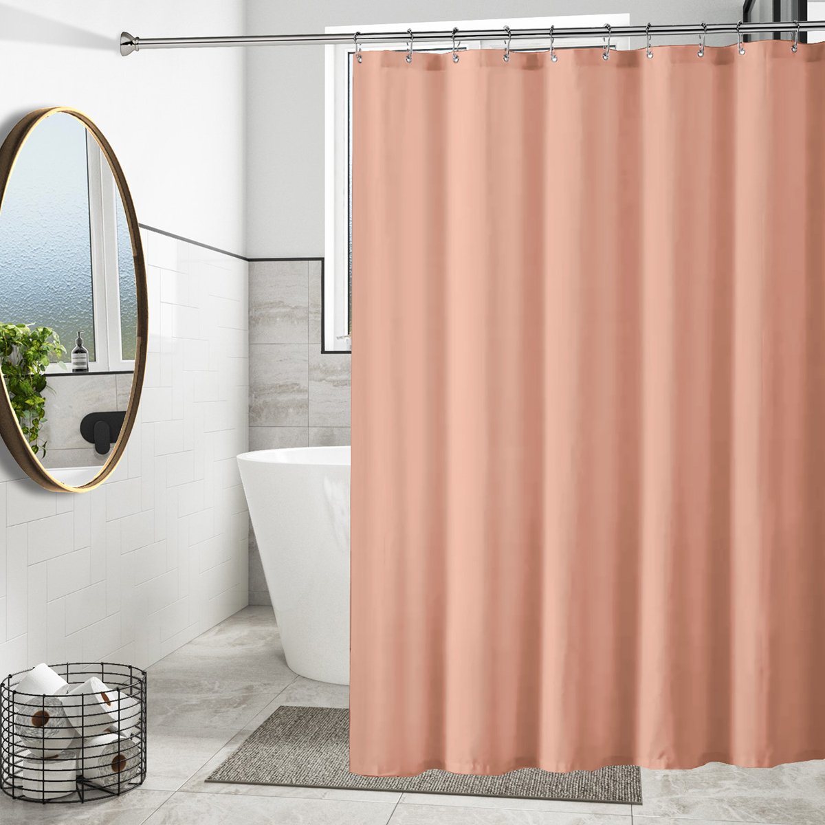 Vinyl Shower Curtain Liner 2-Pack 70X72 Heavyweight With Magnets