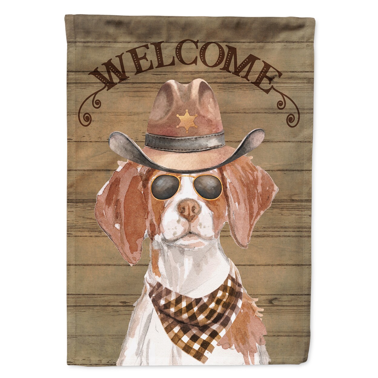 Brittany Country Dog Flag Garden Size