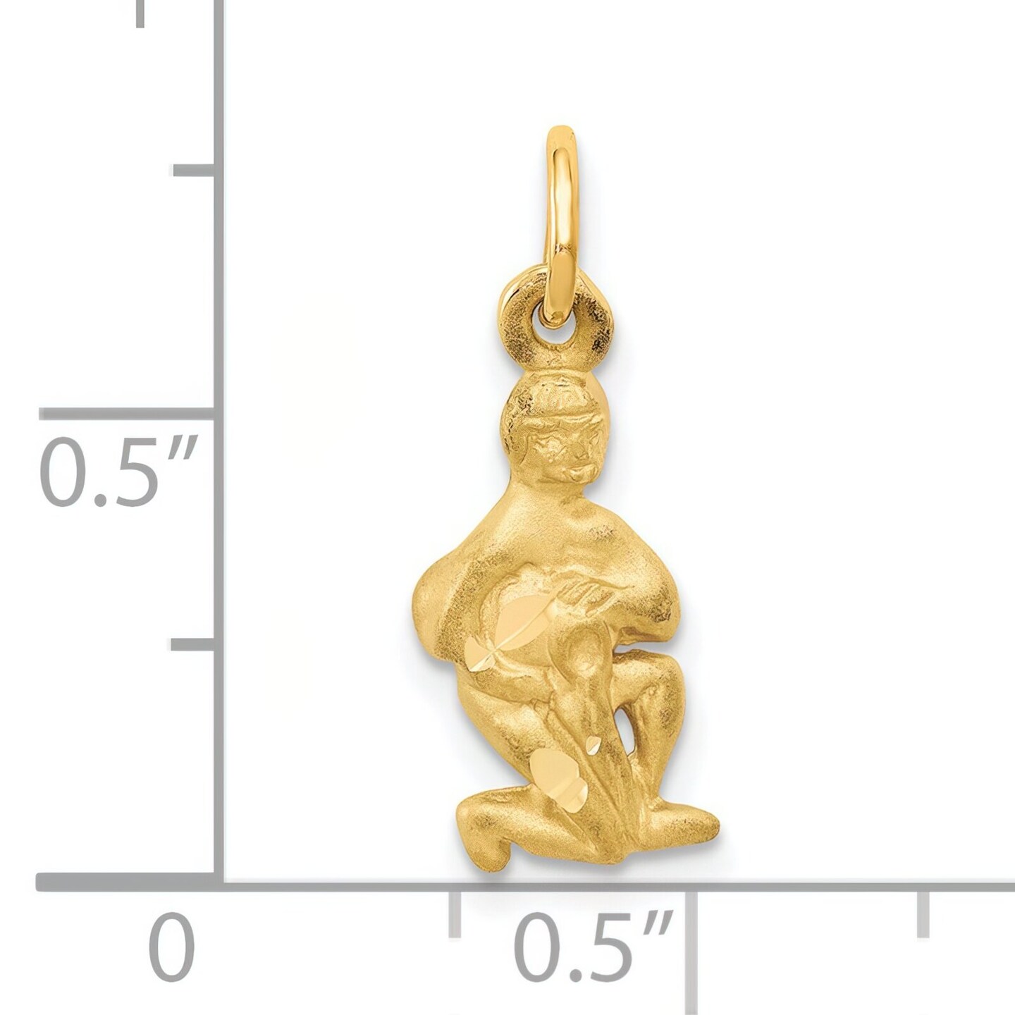 14K Gold Aquarius Zodiac Charm Jewelry FindingKing Astrological 20 X 8mm