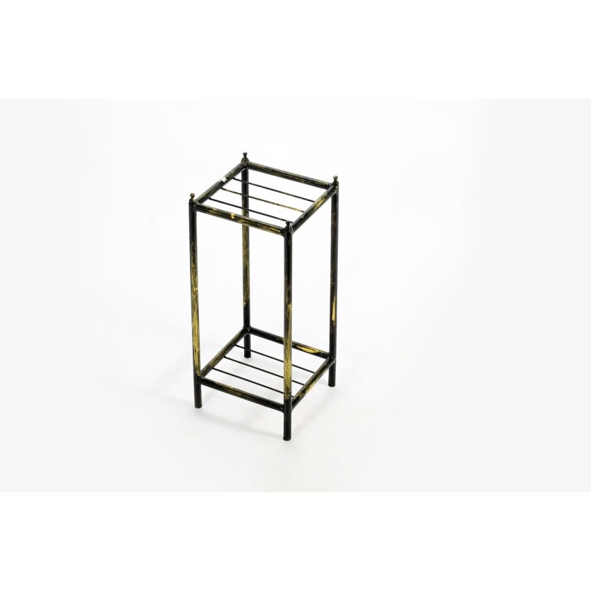 Two-Shelf Cast Iron Plant Stand with Birds