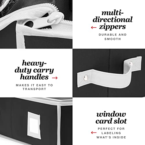 Christmas Wrapping Paper Storage Bag w/Useful Pockets for Xmas Accessories, Fits upto 24 Rolls, Underbed Storage for Holiday Decorations, Large Capacity Storage Box, 1 Count (Pack of 1)