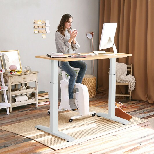 Electric Standing Computer Desk Frame with Adjustable Height and 4 Adjustable Foot Levelers