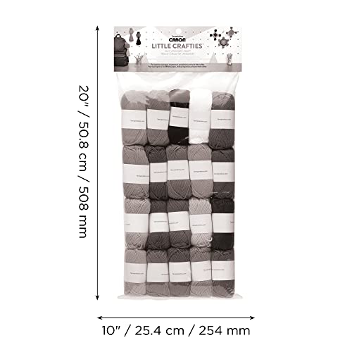 Caron® Little Crafties™ 20 Assorted Acrylic Yarn Skeins 63yd Each for Knitting and Crochet Projects , Multipack Starter Kit