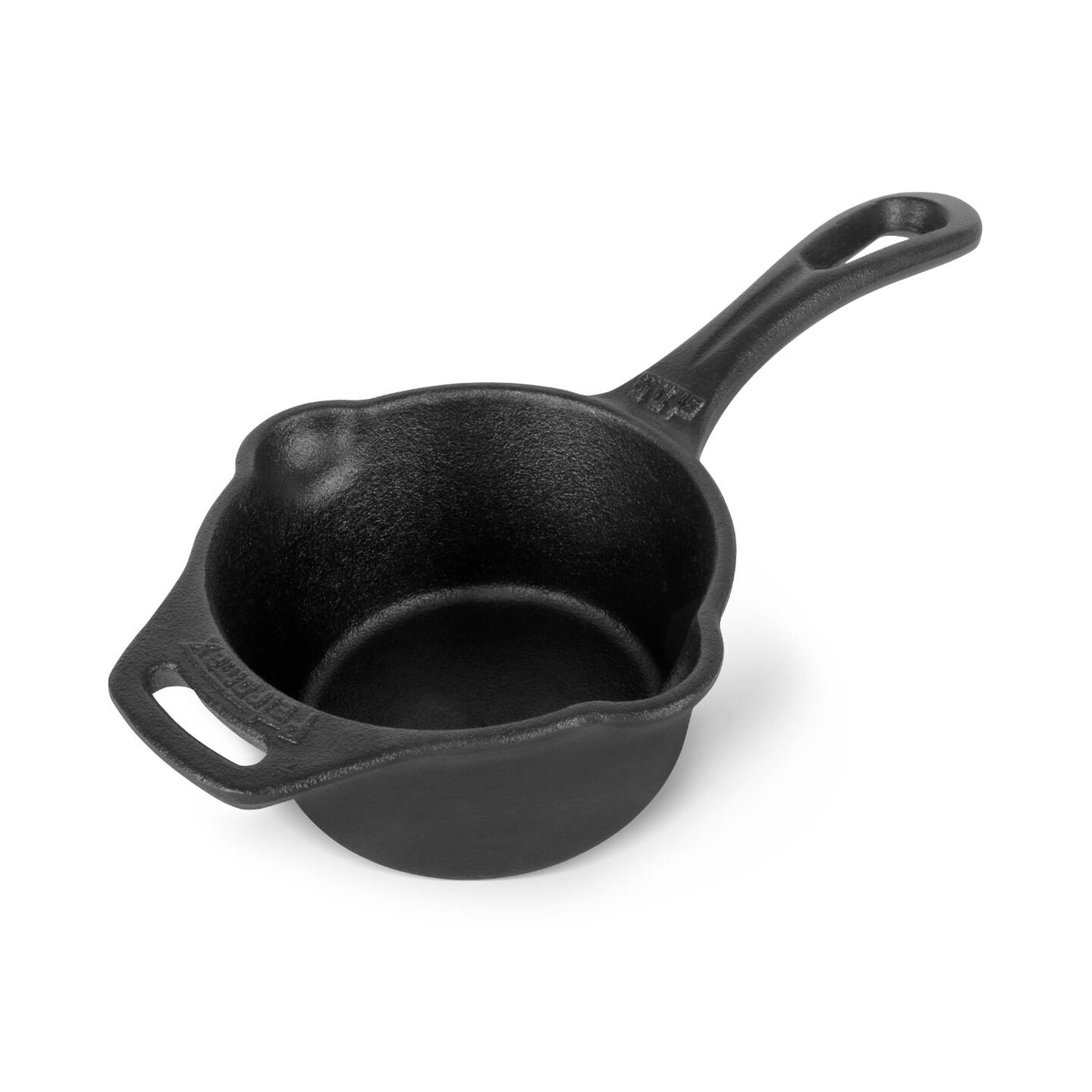 Petromax Cast Iron Saucepan with Pour Spouts, Sauce Pot for Kitchen or Camping, Pre-Seasoned Cookware Conducts Heat Evenly, 16.9 oz