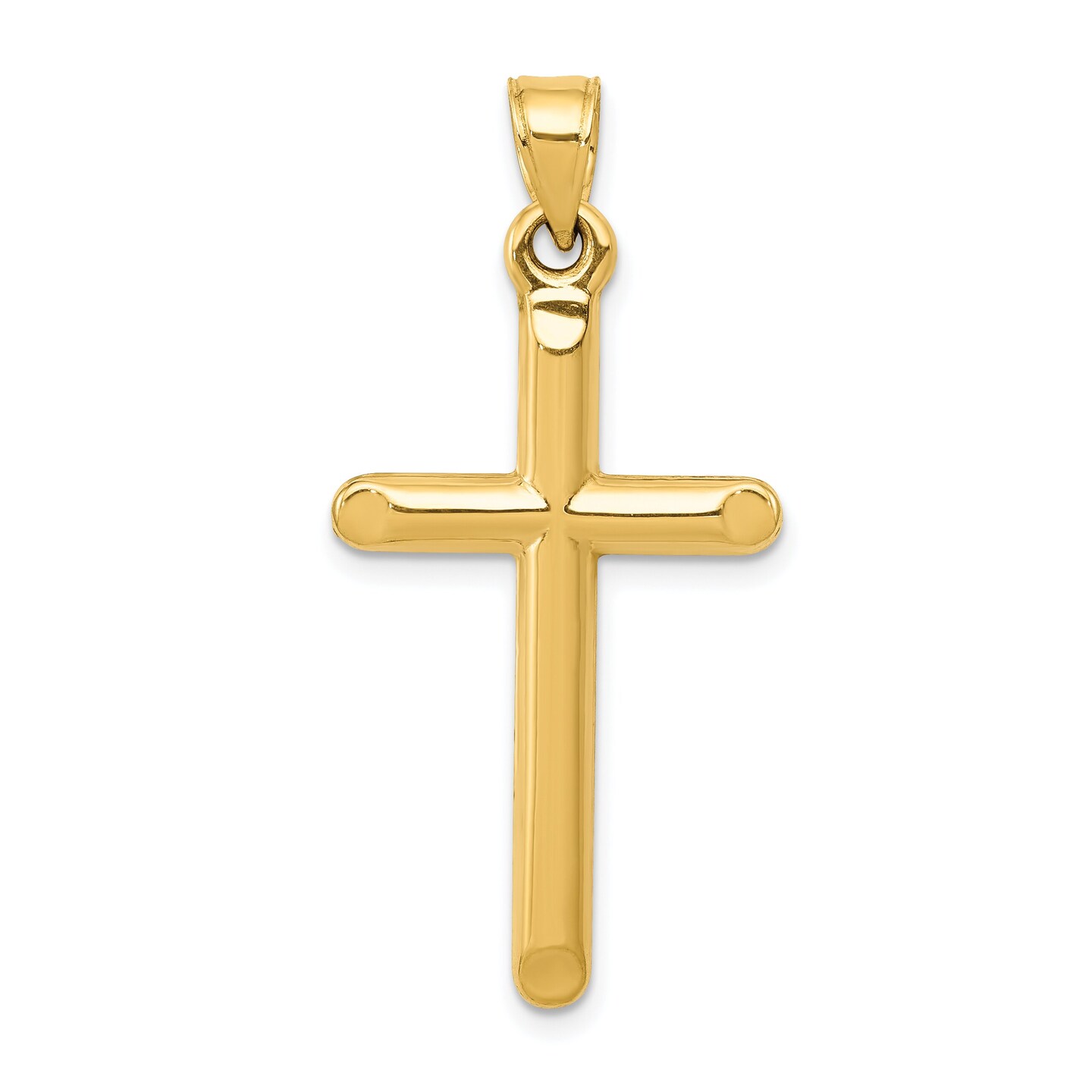 14K Yellow Gold Cross Pendant Charm Religious Jewelry 35 X 17mm