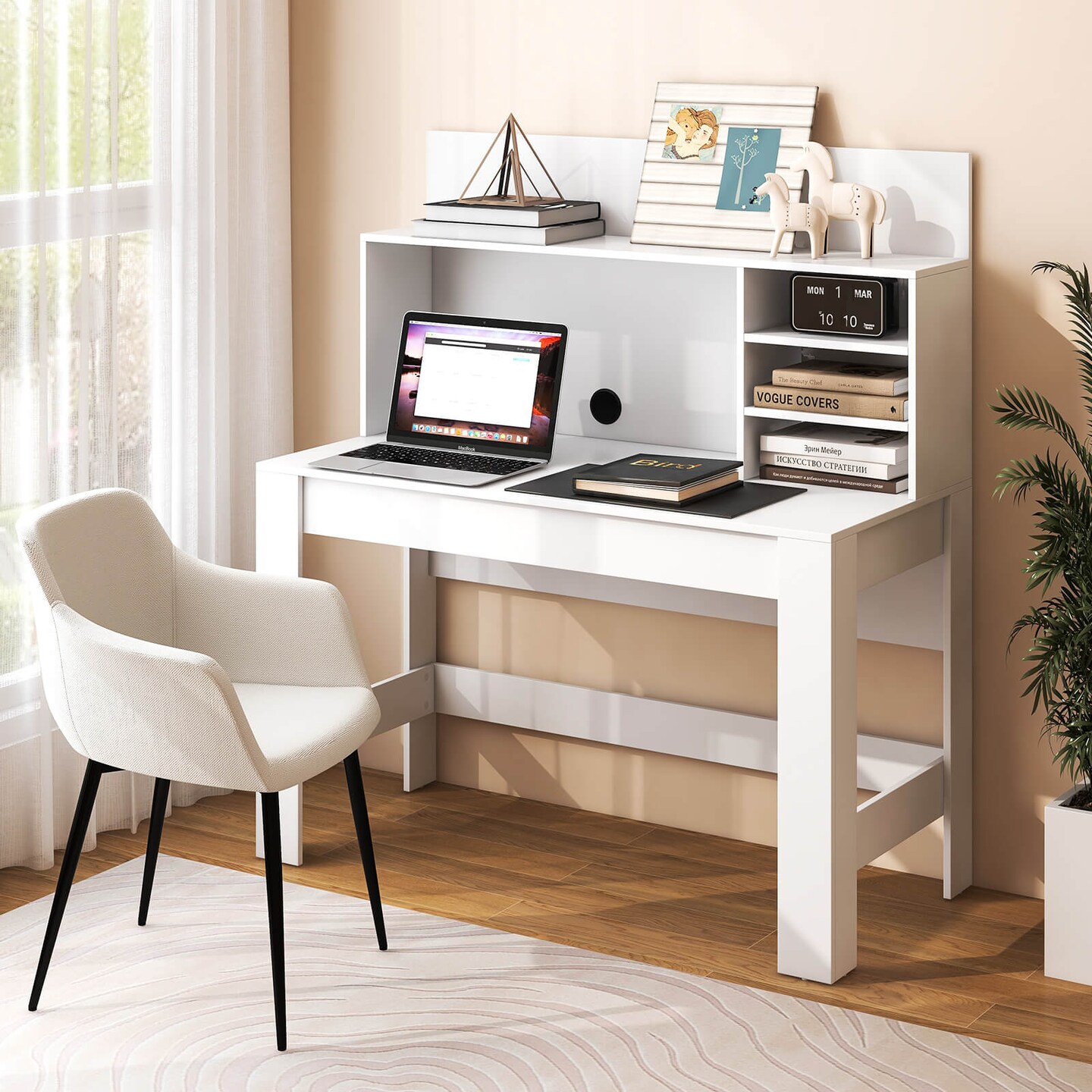 48 Inch Writing Computer Desk with Cable Management Hole Suitable for Any Room