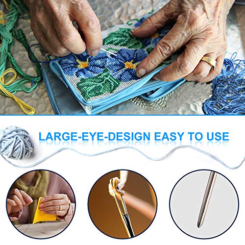 37 PCS Crochet Hooks Set, High Quality Coloured Aluminum Ergonomic Handle Crochet, Hook Needles for Arthritic Hands, with Stitch Markers and Large-Eye Blunt Needles