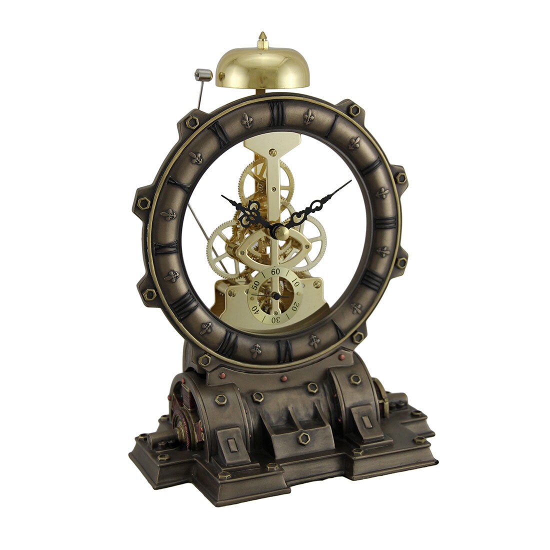 Time&#x27;s Gate Metallized Steampunk Generator Desktop Striking Clock