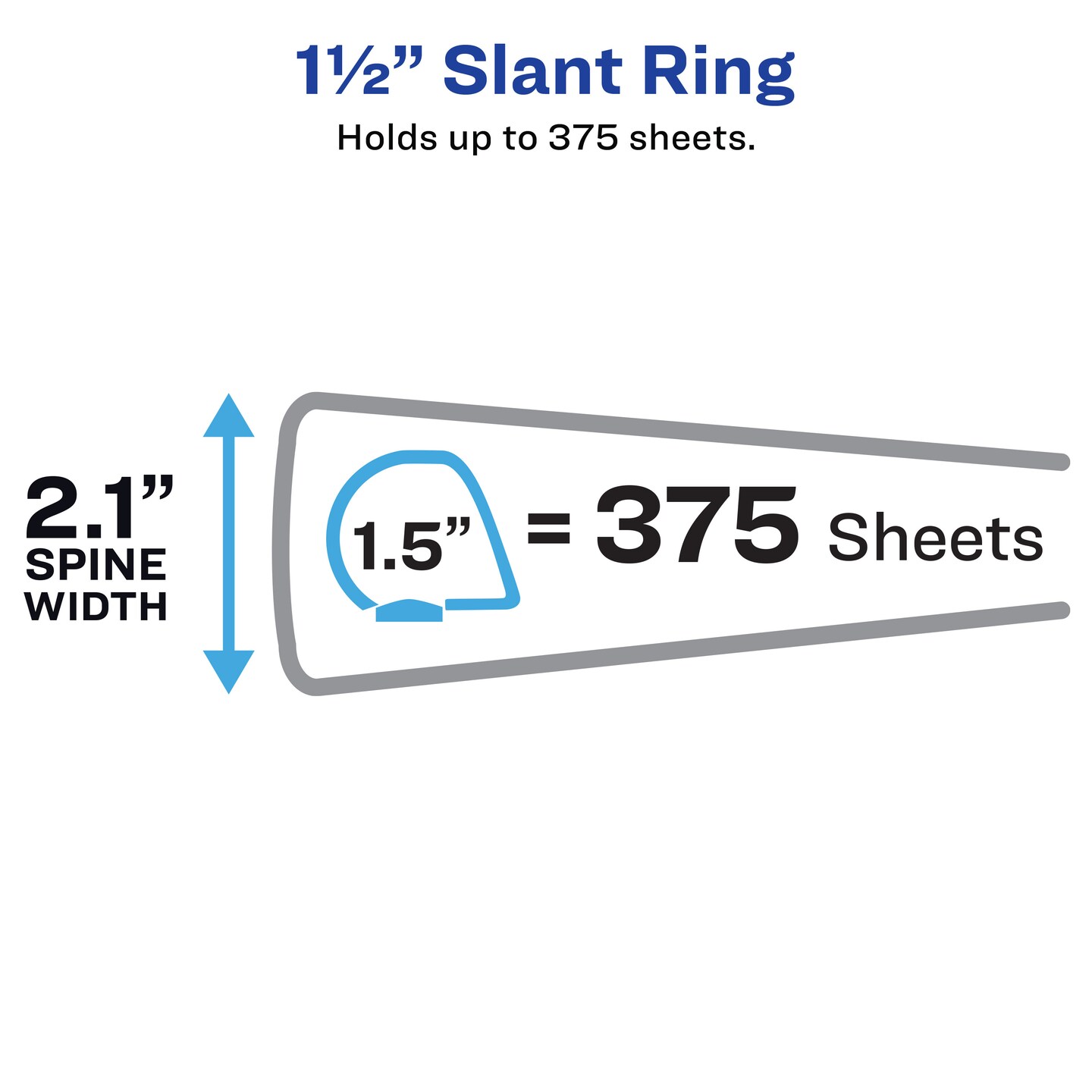 Avery Nonstick Heavy-Duty View Binder, 1.5" One Touch Slant Rings, 1 Light Blue Binder (05401)
