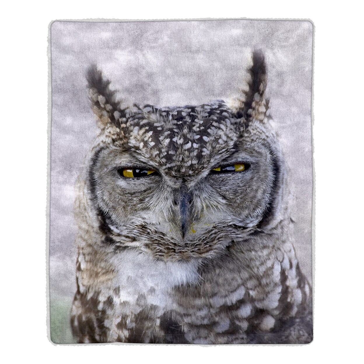 Sherpa Fleece Throw Blanket Owl Print Lightweight Soft 60X50