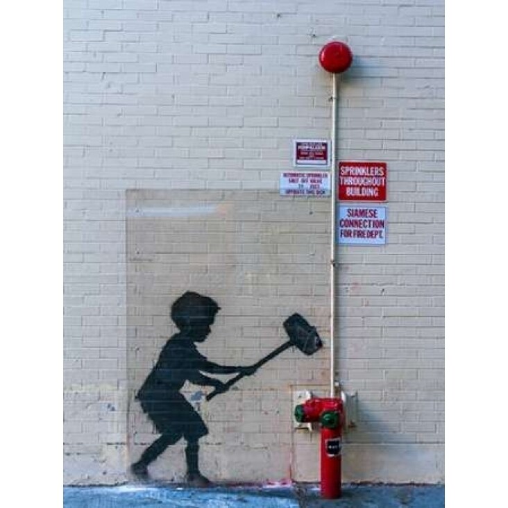 Posterazzi 79th Street-Broadway NYC-graffiti attributed to Banksy Poster Print by Till Jacket