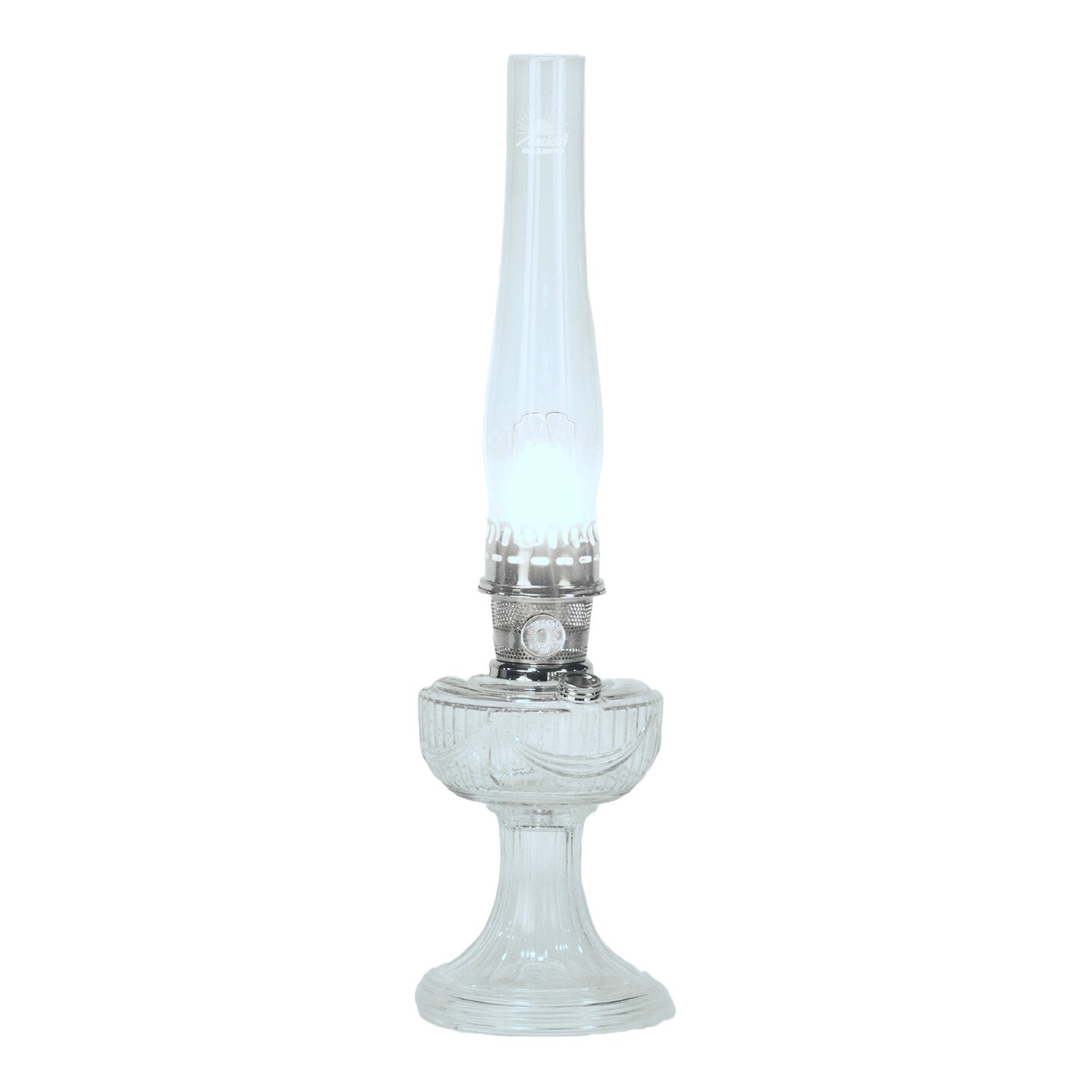 Aladdin Lincoln Drape Oil Lamp - Traditional Classic Indoor Oil or Kerosene Fuel Lamp, Bright White Light, Glass with Nickel Trim