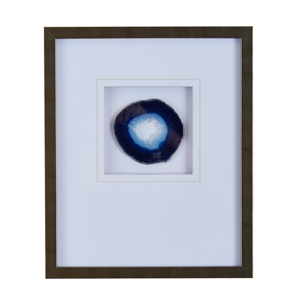 Gracie Mills Duarte Real Stone Framed Glass Wall Art - Grace-14670