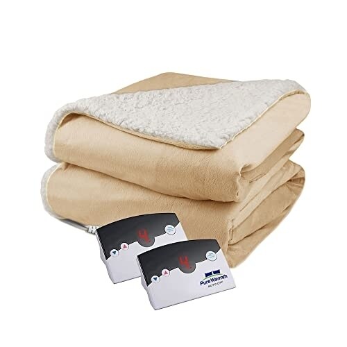 Pure Warmth Velour Sherpa Electric Blanket Warm King Size Heating Blanket with Auto Shut Off and 10 Heat Setting Michaels