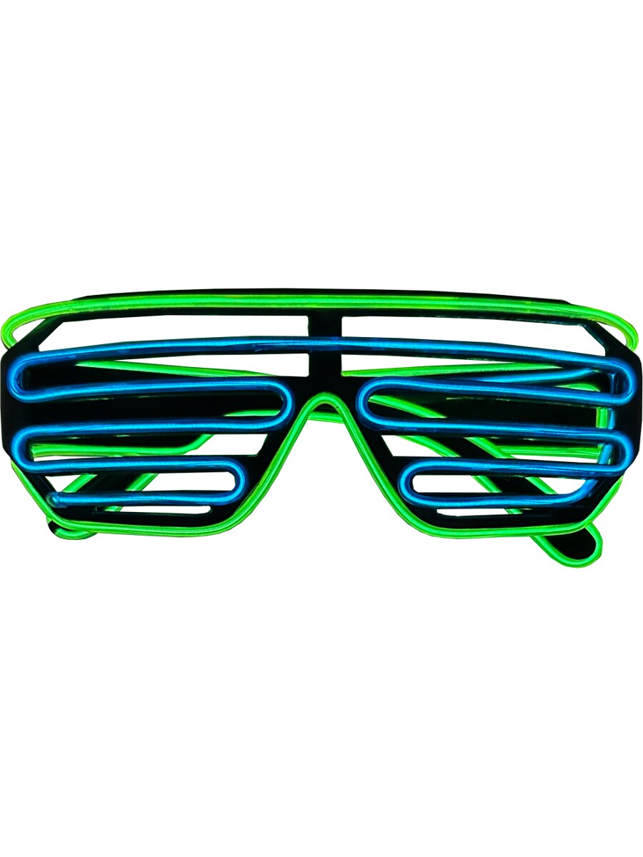 Shutter Glasses Blue In Lime Green Costume Accessory