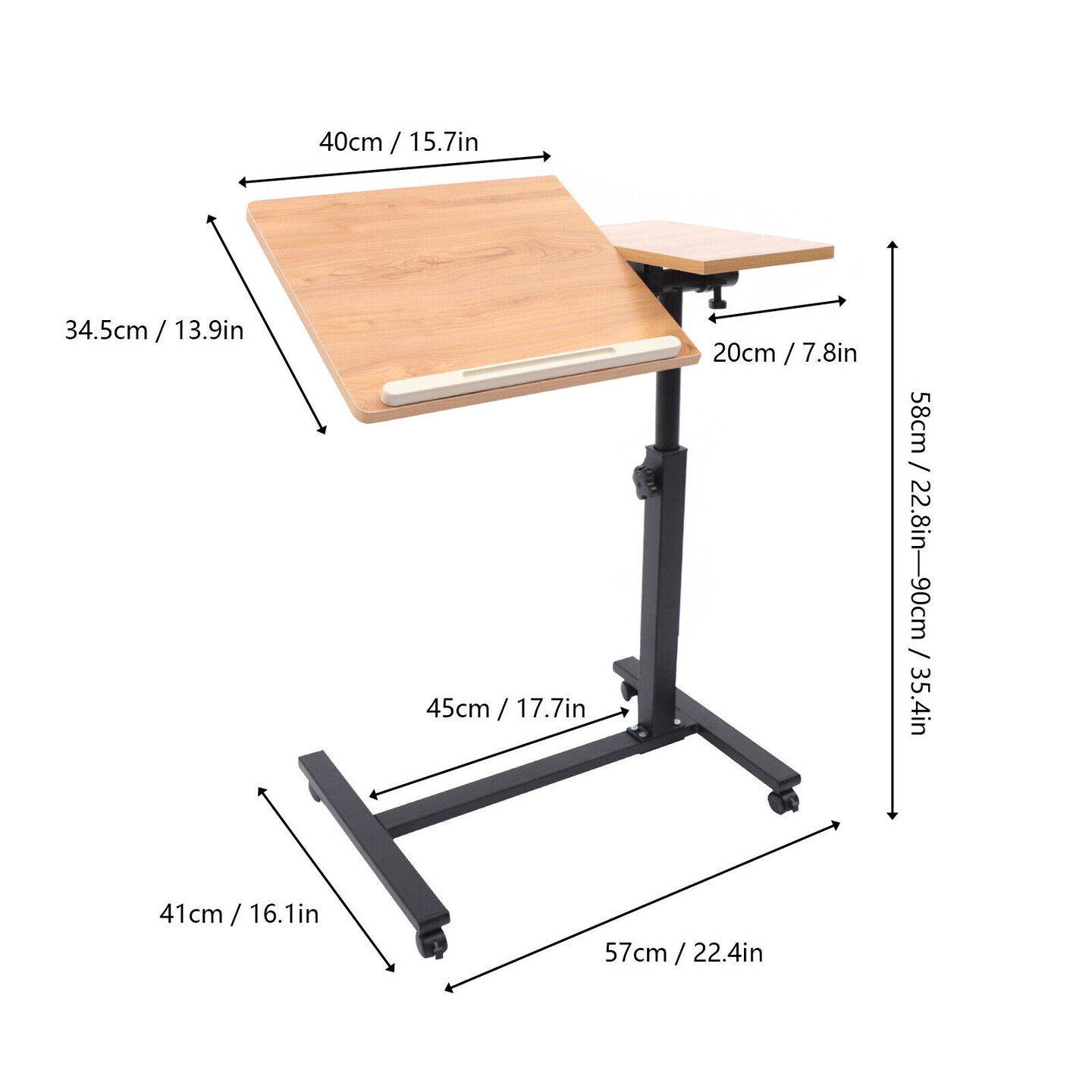 Kitcheniva Adjustable Rolling Cart Table Stand