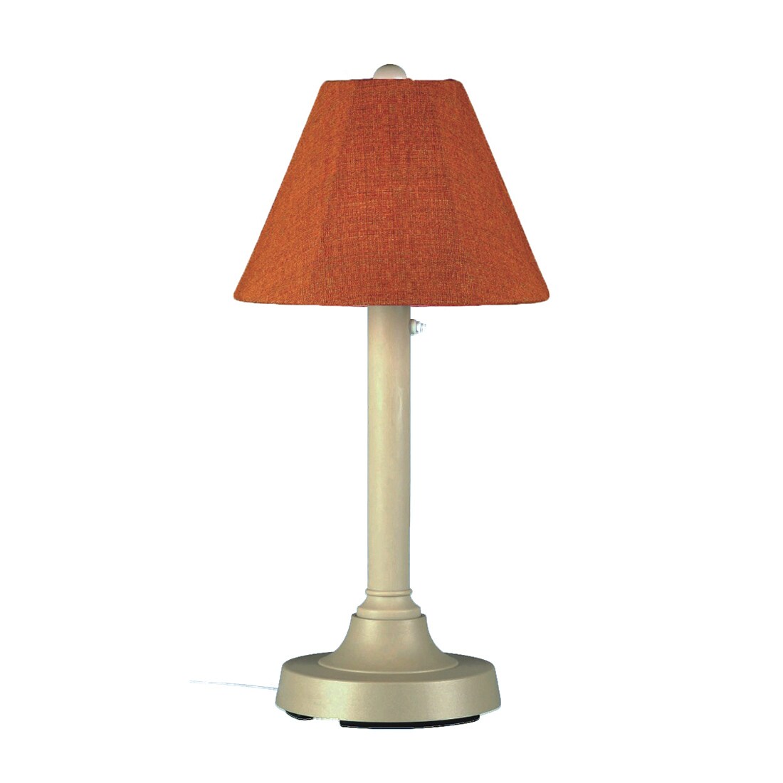 San Juan 30" Table Lamp 30125 with 2" bisque body and chili linen Sunbrella shade fabric