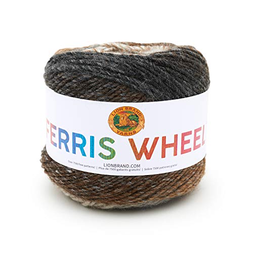 Lion Brand Yarn Ferris Wheel Yarn, Multicolor Yarn for Knitting, Crocheting, and Crafts, 1-Pack, Morning Java