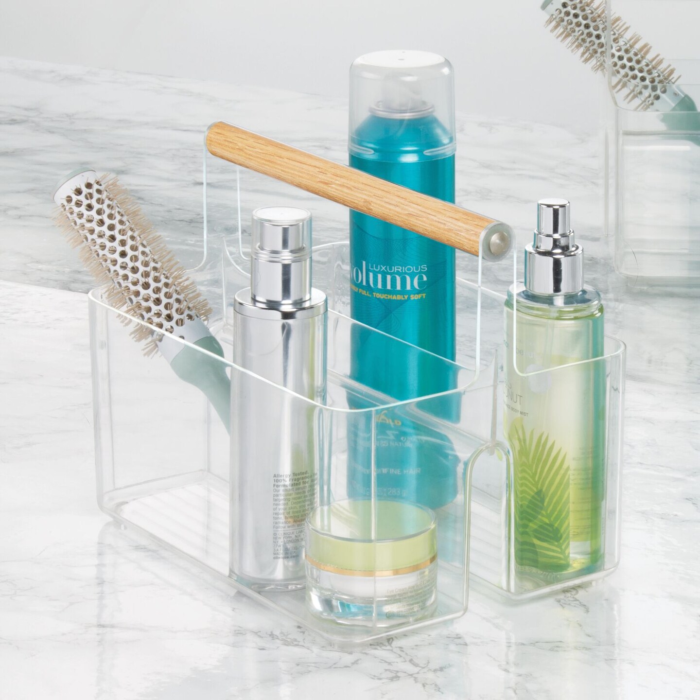 mDesign Plastic Makeup Storage Organizer Caddy Tote, Large